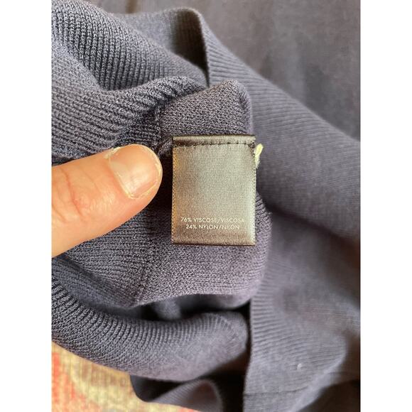 Ann Taylor Women's Night Sky Blue Embellished Mock Neck Sweater Size S - Picture 7 of 7